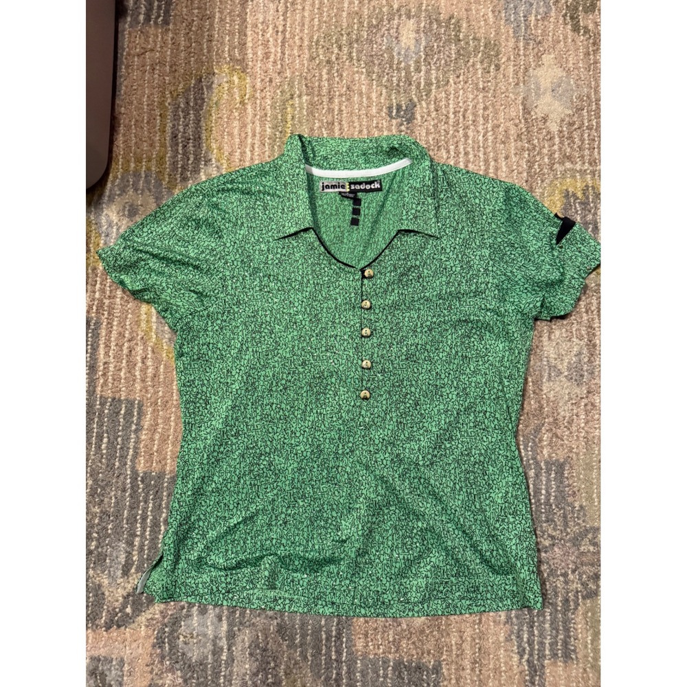 Jamie Sadock Womens Golf Polo Shirt‎ Short Sleeve Green Abstract Print